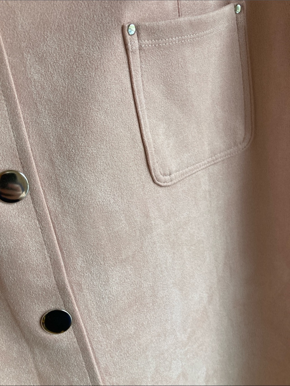 Women’s Light Peach/Blush Pink Faux Button-Front Pencil Skirt - Picture 4 of 4